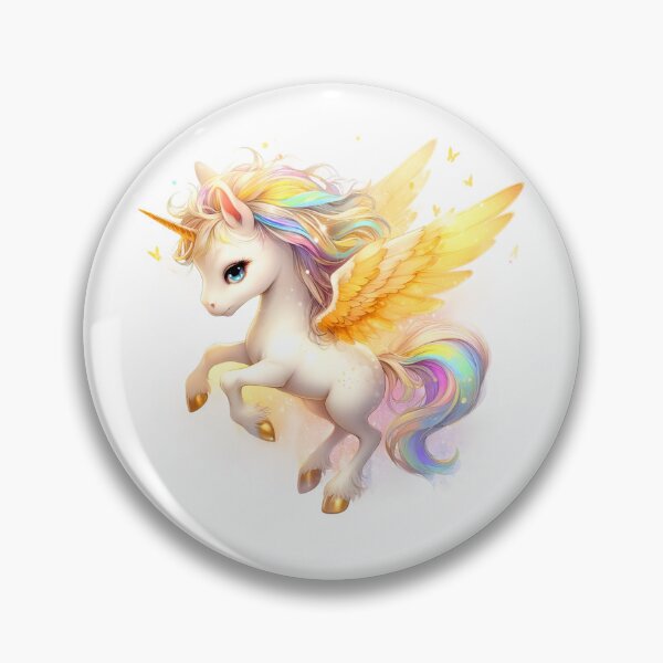 Item preview, Yellow Flying Rainbow Unicorn V1 designed and sold by CHIBI_POPZ.