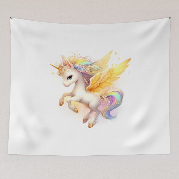 Item preview, Yellow Flying Rainbow Unicorn V1 designed and sold by CHIBI_POPZ.
