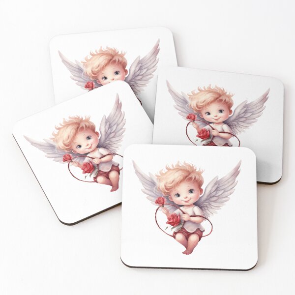 Aperçu de l'œuvre Illustration aquarelle de bébé ange Saint Valentin créée et vendue par Createya.