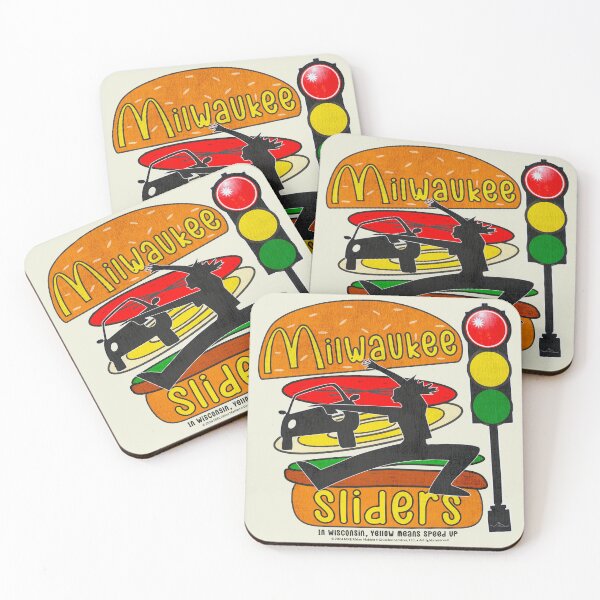 Item preview, Milwaukee Sliders • In Wisconsin, Yellow Means Speed Up! designed and sold by MKE Rhine Maiden  •  Grumble Services, LLC..