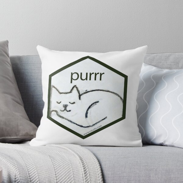 purrr hex logo Throw Pillow