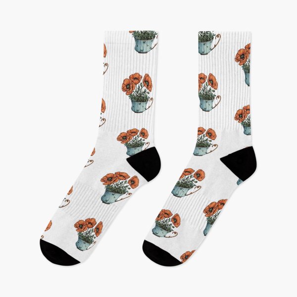Artikelvorschau, Sonnenbeschienene Mohnblumen-Teetasse – warme botanische Illustration entworfen und verkauft von Rez3rekt.