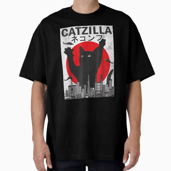 Item preview, Catzilla Japanese Sunset Style Vintage Black Cat Lover Kitten Lover,  designed and sold by abdessamad91.