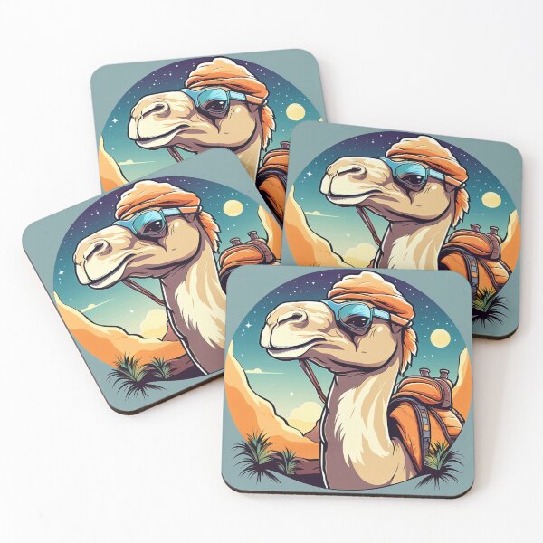 Item preview, Desert Wanderlust: Camel Explorer Sticker designed and sold by Eandbeyond.