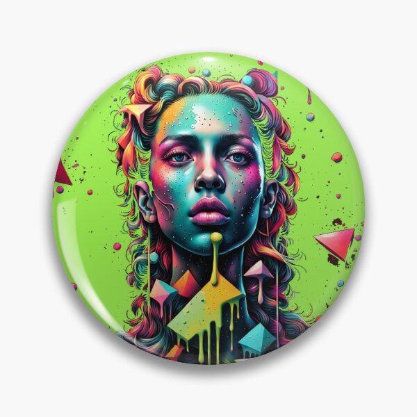Item preview, Surreal Neon Dreamscape Cosmic Beauty Portrait designed and sold by WickedAI.