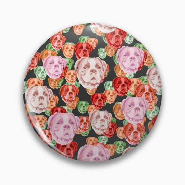 Item preview, Smiling Boxer Faces Floral-like Pink Multicolored Pattern designed and sold by DuFauna.