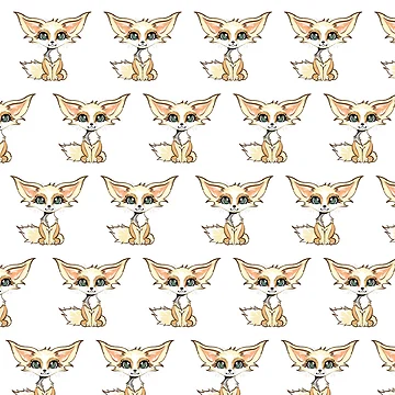 Artwork thumbnail, Cute Fennec Fox Pattern by ReesesRoom