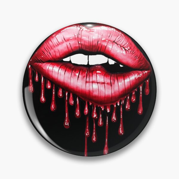 Item preview, woman's mouth with dripping blood designed and sold by Vilemo.
