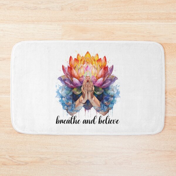Item preview, Breathe and Believe Yoga Meditation Quote designed and sold by BelloniArtShop.