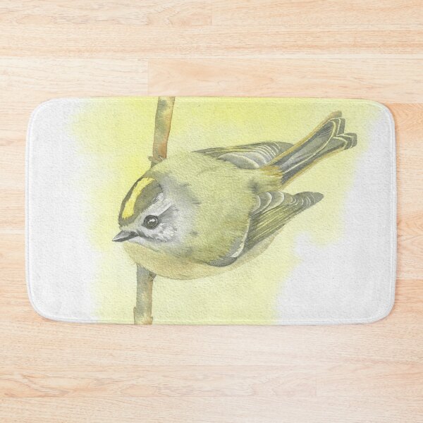 Item preview, golden-crowned kinglet watercolor portrait designed and sold by L'Atelier Oranjade.