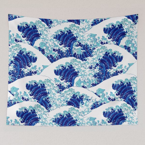 Item preview, Ocean's Majesty: Classic Japanese-Style Blue Wave Pattern designed and sold by Suzana Djordjevic.