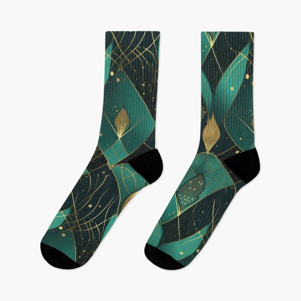 Item preview, Golden Flourish on Teal Abstract Background designed and sold by PICbyFemke.