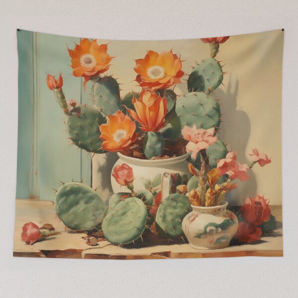 Item preview, Cactus and flowers in the sunshine designed and sold by EveNorthArt.