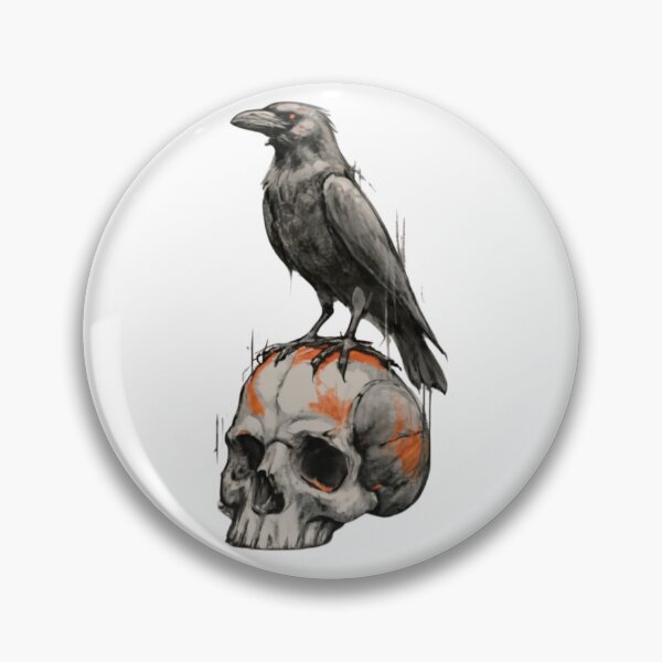 Item preview, Black Crow Raven Skull Occult Gothic designed and sold by EanayarDesigns.