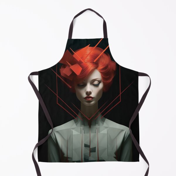 Item preview, Gorgeous geometry, redhead lady, AI art designed and sold by MachinaeDreams.