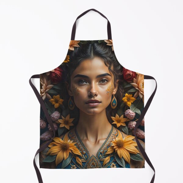 Item preview, Bohemian woman surrounded by flower garland designed and sold by JustInspireMe.