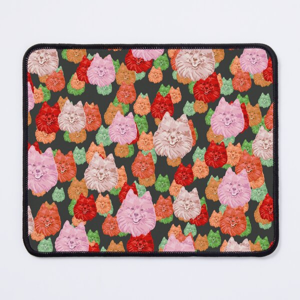 Item preview, Smiling Pomeranian Faces Floral-like Pink Multicolored Pattern designed and sold by DuFauna.