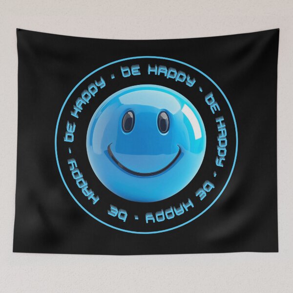 Item preview, Be happy - vivid blue emoticon designed and sold by silent-violin.