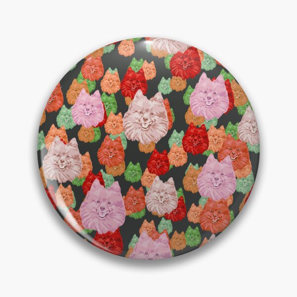 Item preview, Smiling Pomeranian Faces Floral-like Pink Multicolored Pattern designed and sold by DuFauna.