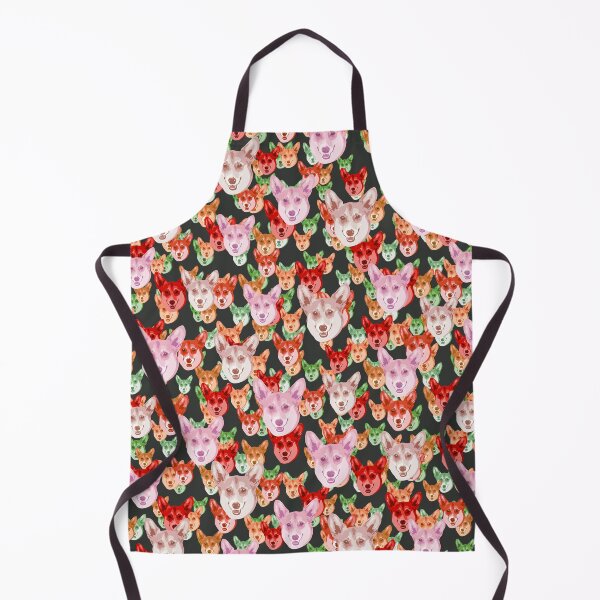 Item preview, Smiling Corgi Faces Floral-like Pink Multicolored Pattern designed and sold by DuFauna.