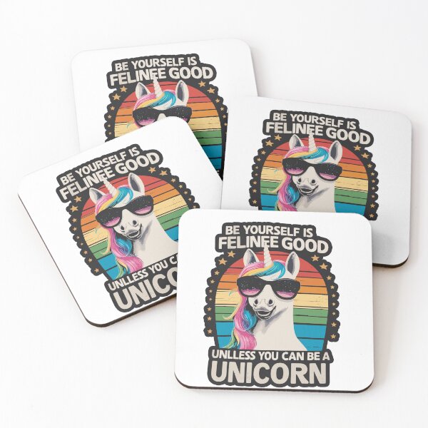 Item preview, Be Yourself Is Feline Good Unicorn T-Shirt designed and sold by diegomenjivar92.