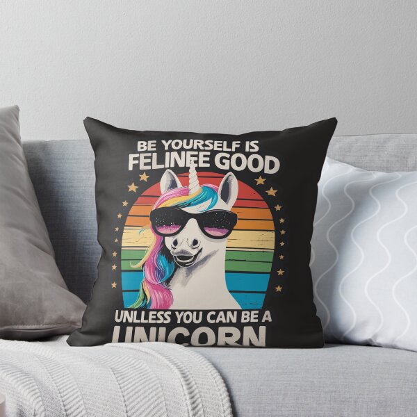 Item preview, Be Yourself Is Feline Good Unicorn T-Shirt designed and sold by diegomenjivar92.