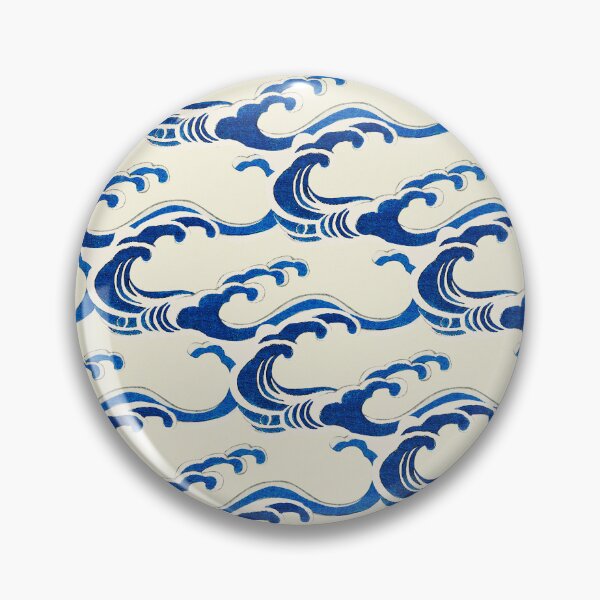 Item preview, Cerulean Surf: Traditional Japanese Wave Pattern on Cream Canvas designed and sold by Suzana Djordjevic.