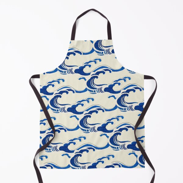 Item preview, Cerulean Surf: Traditional Japanese Wave Pattern on Cream Canvas designed and sold by Suzana Djordjevic.
