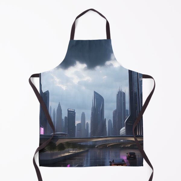 Item preview, Futuristic cityscape, stormy skies, illuminated skyscrapers, wet roads. designed and sold by ArtComixHaven.