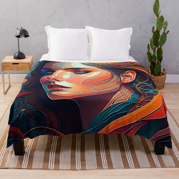 Item preview, Abstract portrait of a woman with flowing hair designed and sold by JustInspireMe.
