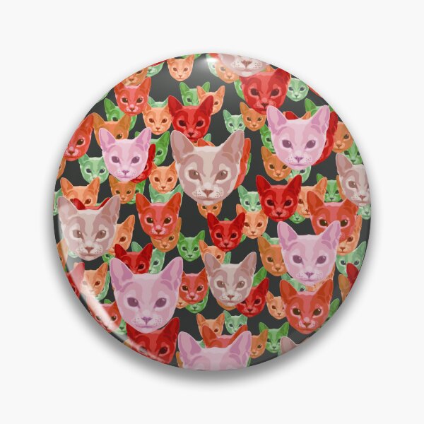 Item preview, Arkhangelsk Cat Faces Floral-like Pink Multicolored Pattern designed and sold by DuFauna.