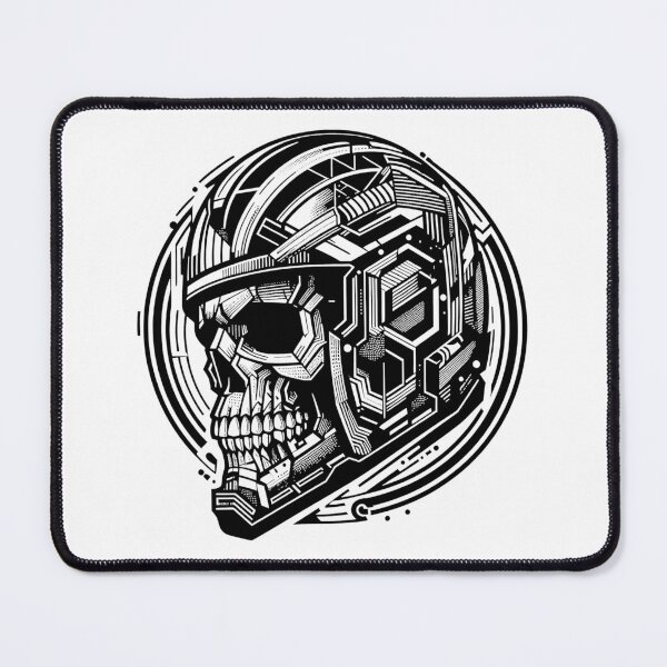 Item preview, Skull rider in black and white with geometrical helmet designed and sold by DeathRiders.