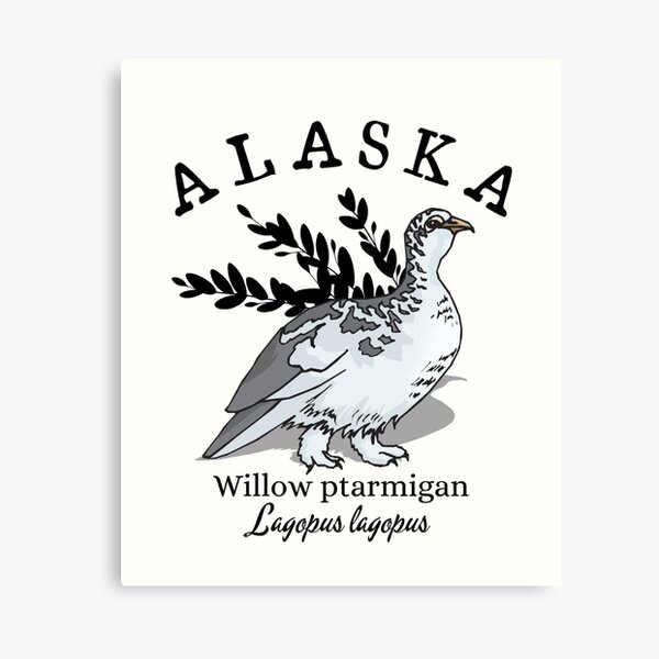 Item preview, Vintage-Style Alaska Willow Ptarmigan - White Text (State Birds)  designed and sold by TimelessLocales.