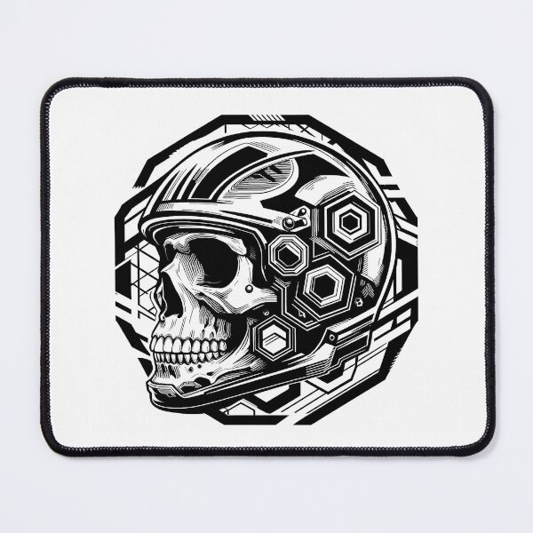 Item preview, Skull rider in black and white with geometrical helmet 2 designed and sold by DeathRiders.