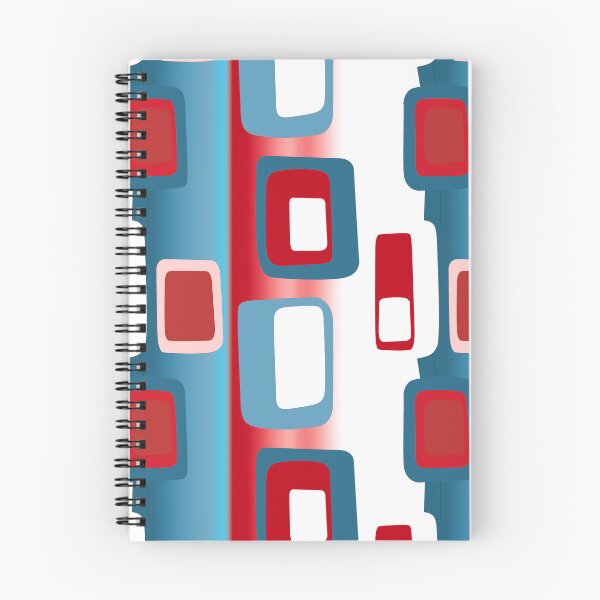 Aperçu de l'œuvre Red and Blue Contemporary Retro fabric designs créée et vendue par Andimoot.