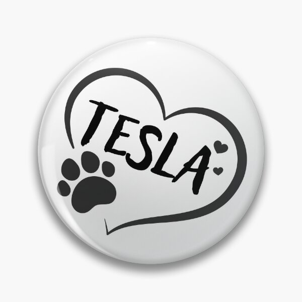 Item preview, Tesla pet dog or cat name in a heart with a paw, great gift for dog or cat owners designed and sold by OCS1337.