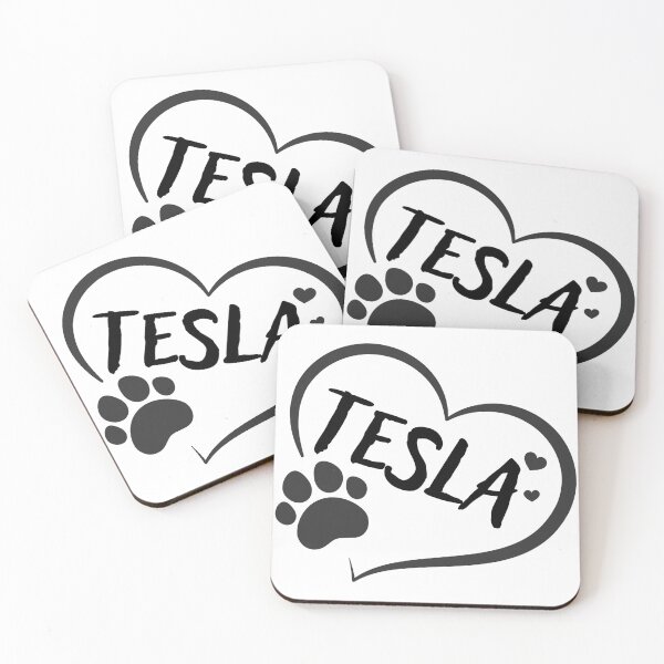 Item preview, Tesla pet dog or cat name in a heart with a paw, great gift for dog or cat owners designed and sold by OCS1337.