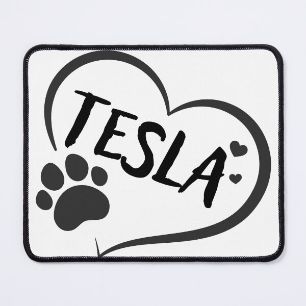 Item preview, Tesla pet dog or cat name in a heart with a paw, great gift for dog or cat owners designed and sold by OCS1337.