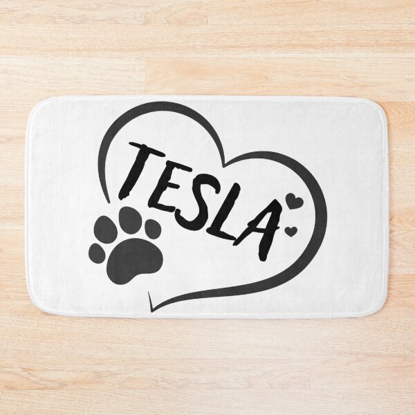 Item preview, Tesla pet dog or cat name in a heart with a paw, great gift for dog or cat owners designed and sold by OCS1337.