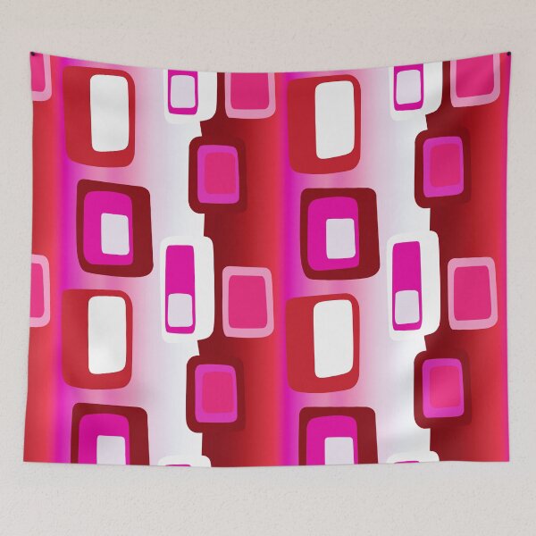 Aperçu de l'œuvre Red and Pink Contemporary Retro  fabric designs créée et vendue par Andimoot.