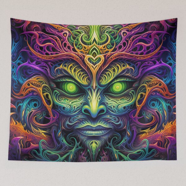 Item preview, Vivid Dreamweaver - Colorful Psychedelic Entity Tapestry Art designed and sold by pooshda.