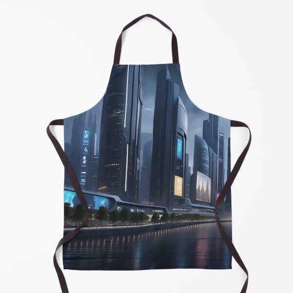 Item preview, Futuristic cityscape, stormy skies, lightning, illuminated buildings. designed and sold by ArtComixHaven.