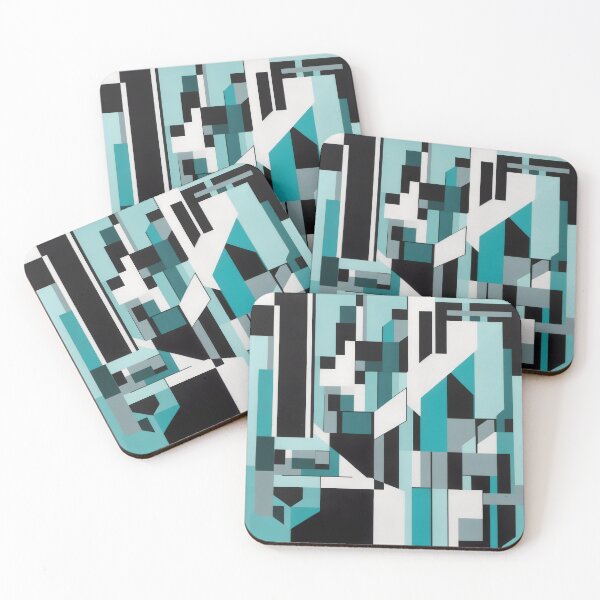 Item preview, Teal Tranquility: Abstract Geometric Elegance, Modern Minimalist Art, Contemporary Aqua Shapes Design designed and sold by WarFX Designs.