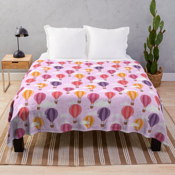 Item preview, Hot air balloons summer sky pink designed and sold by Kimmygowland.