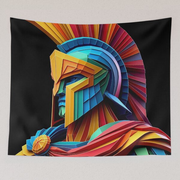 Item preview, Colorful Spartan Strong in Origami Vector Art Design for Men and Women designed and sold by beben76.