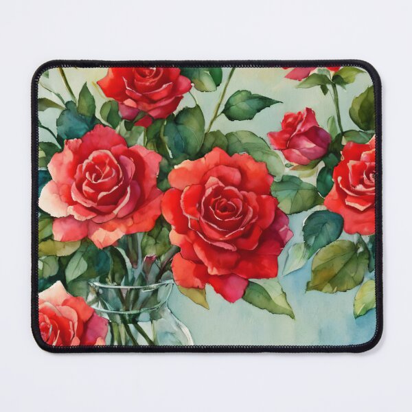 Item preview, Red and White Roses - A Watercolor Bouquet designed and sold by Delemore Art.