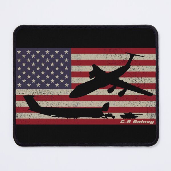 Item preview, C-5 Galaxy American Military Transport Aircraft Patriotic USA Flag Silhouettes designed and sold by MilitaryMart.
