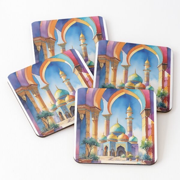 Item preview, Uzbekistan Architecture Rainbow Watercolor designed and sold by Places On Earth.