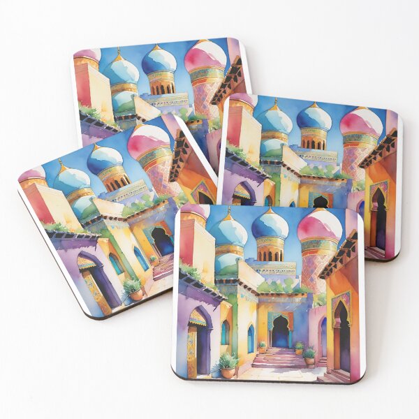 Item preview, Uzbekistan Architecture Rainbow Watercolor designed and sold by Places On Earth.