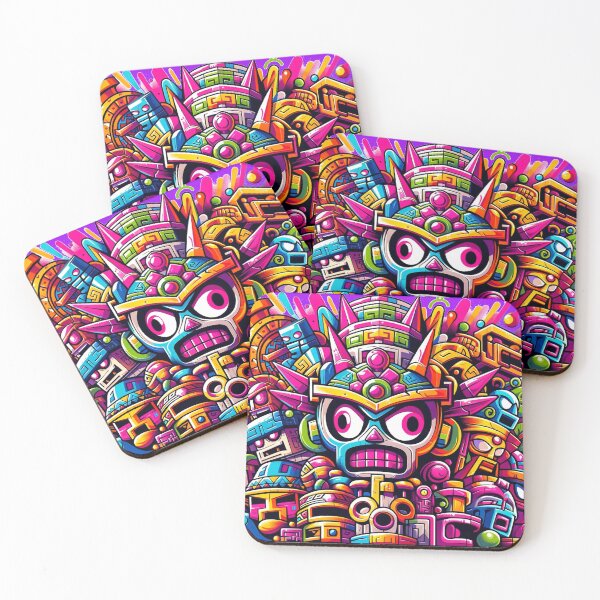 Item preview, Vibrant Aztec Warrior Mesoamerican Inspired Artwork designed and sold by WickedAI.
